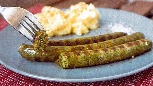 Salchichas de espinacas